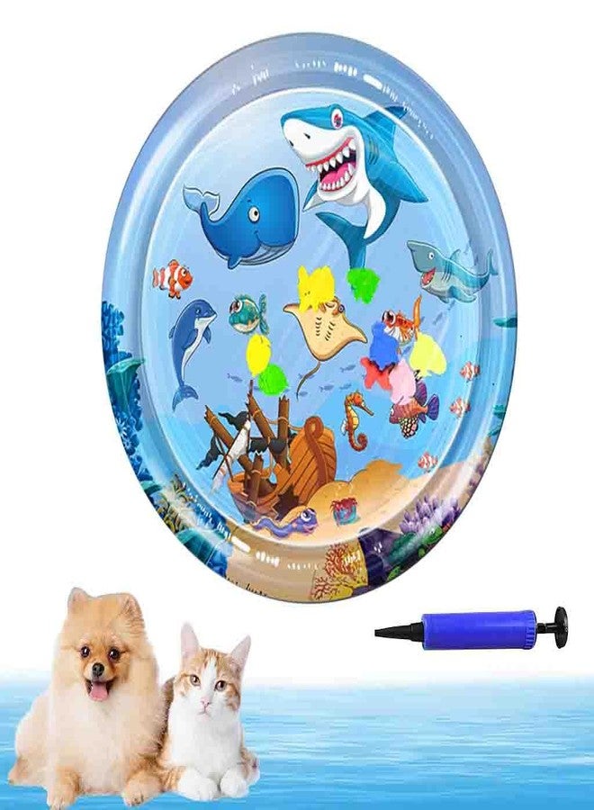 Qpets® Cooling Water Bed for Cats & Dogs - Summer Cooling Mat with Built-in Air Pump, Anti-Scratch PVC Material, Interactive Cat Toys for Indoor/Outdoor Use - Image 1